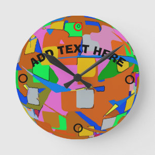 Reloj Redondo Mediano Colores abstractos