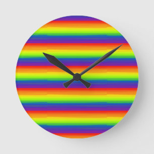 Reloj Redondo Mediano Colores clásicos de la bandera del arcoíris estilo