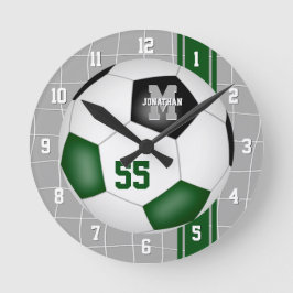 Reloj Redondo Mediano Colores de equipo negro verde varsity strips socce