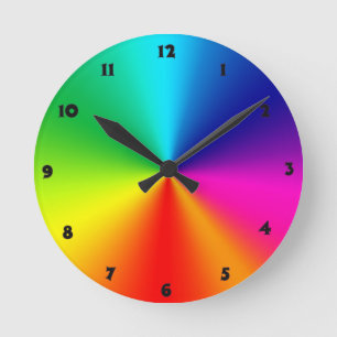 Reloj Redondo Mediano Colores del arco iris
