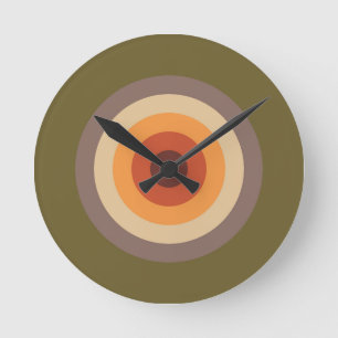 Reloj Redondo Mediano Colores otoñales - Naranja Rojo Marrón amarillo Ta