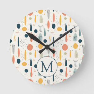 Reloj Redondo Mediano Colores pastel boho abstractos minimalistas person