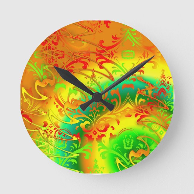 Reloj Redondo Mediano Colorful Abstract Pop Art Design (Anverso)