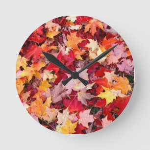 Reloj Redondo Mediano Colorful Autumn Leaves
