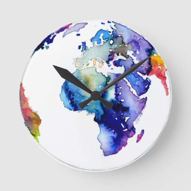 Reloj Redondo Mediano Colorful Earth  (Anverso)