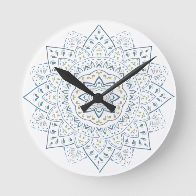 Reloj Redondo Mediano Colorful floral design (Anverso)