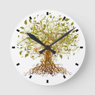 Reloj Redondo Mediano Colorful Modernist Tree