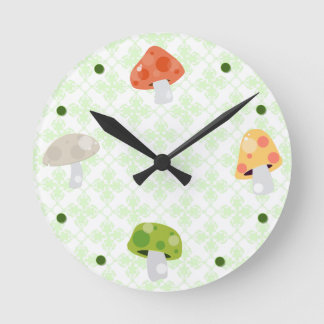 Reloj Redondo Mediano Colorful Mushrooms Kitchen Wall Clock