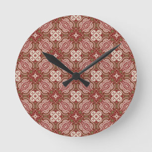 Reloj Redondo Mediano Colorful retro pattern background 4