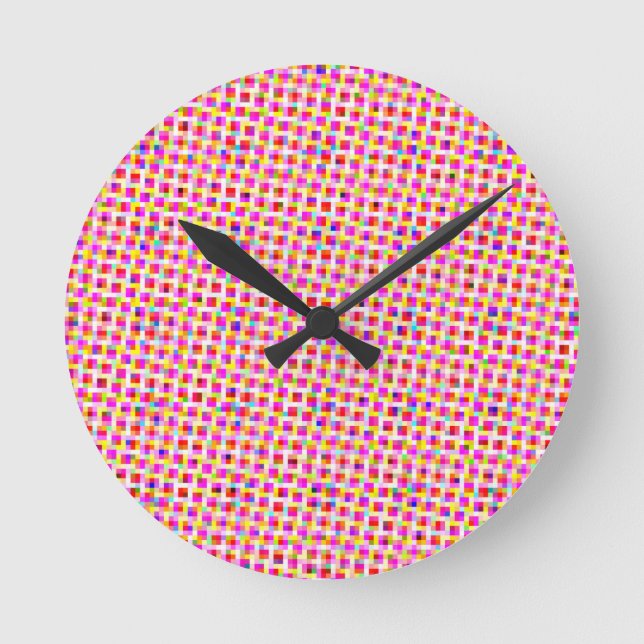 Reloj Redondo Mediano Colorful Squares (Anverso)