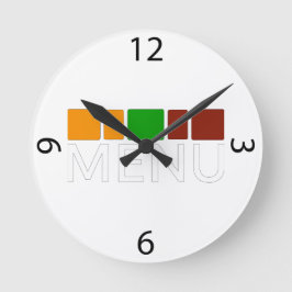 Reloj Redondo Mediano Colorful Squares Menu Text Graphic