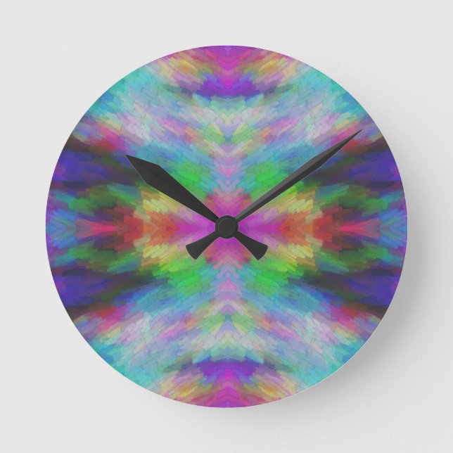 Reloj Redondo Mediano Colorful Tie Dye Style Art (Anverso)
