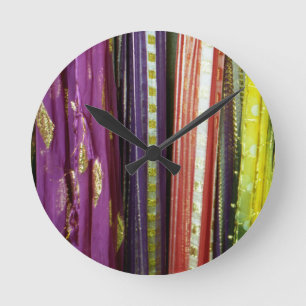 Reloj Redondo Mediano Coloridas esculturas asiáticas