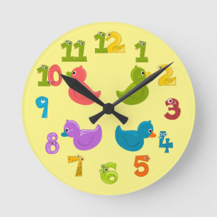 Reloj Redondo Mediano Colorido Personalizado se burla de los niños