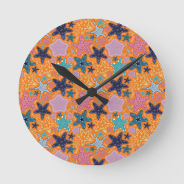 Reloj Redondo Mediano Coloridos Starfishes