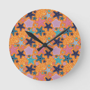 Reloj Redondo Mediano Coloridos Starfishes