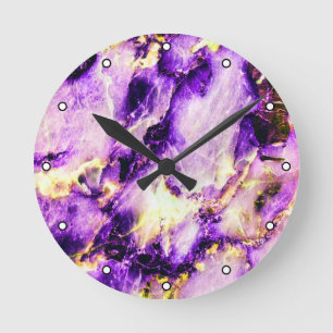 Reloj Redondo Mediano Coloridos y elegantes puntos rosados y dorados de 