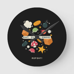 Reloj Redondo Mediano Come. Duerme. Juega. Repite.