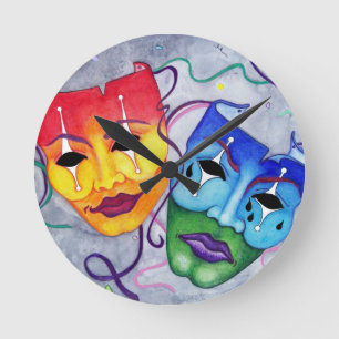 Reloj Redondo Mediano Comedy and Tragedy