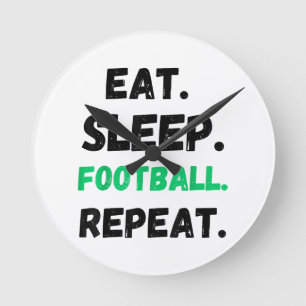 Reloj Redondo Mediano Comer Dormir Fútbol Repetir Bonito Comer Dormir Fú