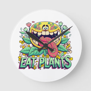 Reloj Redondo Mediano Comer plantas