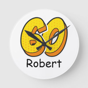 Reloj Redondo Mediano Comic Style 60th Birthday Golfer Gift - Gracioso