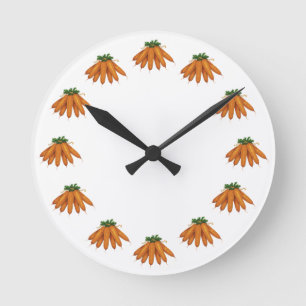 Reloj Redondo Mediano Comida Vintage, Montón de Zanahorias Orgánicas Ver