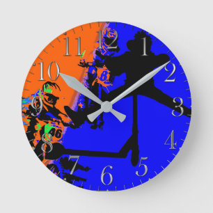Reloj Redondo Mediano Comin' Through - Motox and Scooter  Round Clock