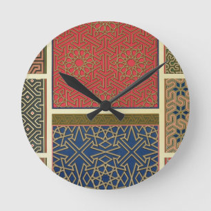 Reloj Redondo Mediano Compartimientos y fronteras de madera, del 'arte