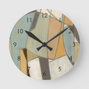Reloj Redondo Mediano Composición abstracta con colores silenciados