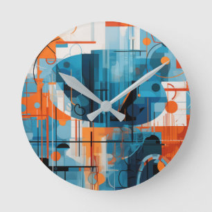 Reloj Redondo Mediano Composición de formas geométricas abstractas