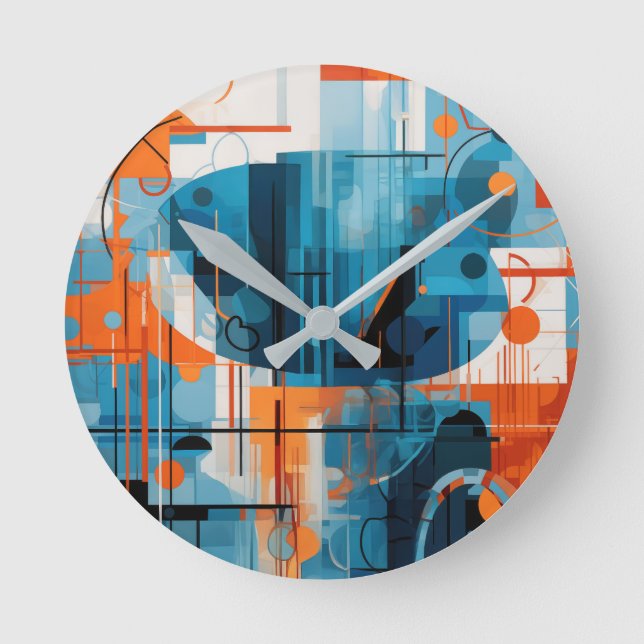 Reloj Redondo Mediano Composición de formas geométricas abstractas (Anverso)