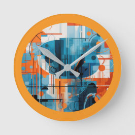 Reloj Redondo Mediano Composición de formas geométricas abstractas
