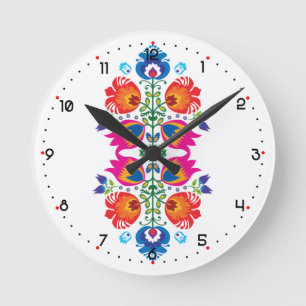 Reloj Redondo Mediano Composición folclórica única