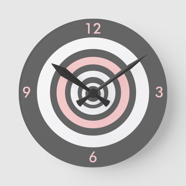 Reloj Redondo Mediano Concentrico - rosa (Anverso)