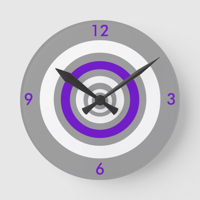 Reloj Redondo Mediano Cóncéntrico - violeta (Anverso)
