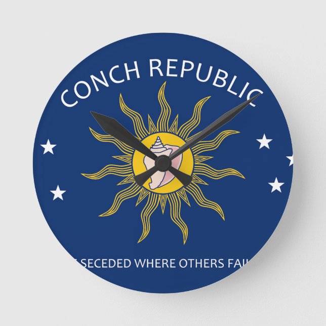Reloj Redondo Mediano Conch Republic Flag (Anverso)
