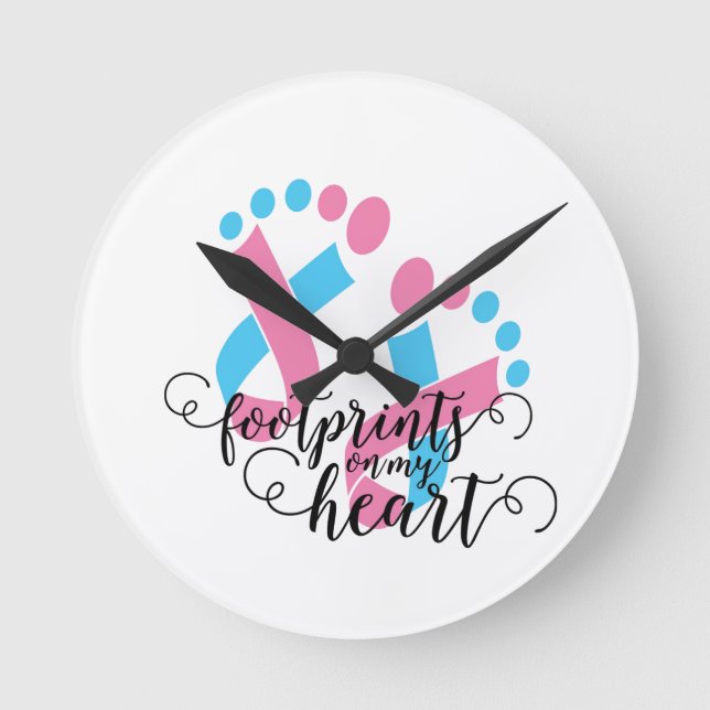 Reloj Redondo Mediano conciencia de la pérdida de bebés (Anverso)