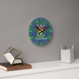 Reloj Redondo Mediano Condado irlandés de Donegal Tartan Personalizado