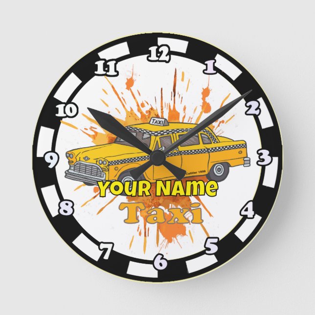 Reloj Redondo Mediano Conductor de Taxi (Anverso)