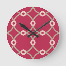 Reloj Redondo Mediano Conectividad nuclear - magenta - patrón sin fisura