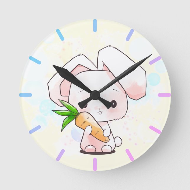 Reloj Redondo Mediano Conejito dulce (Anverso)