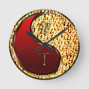 Reloj Redondo Mediano Conejo de Fuego