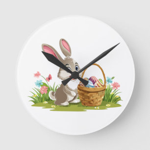 Reloj Redondo Mediano conejo de Pascua