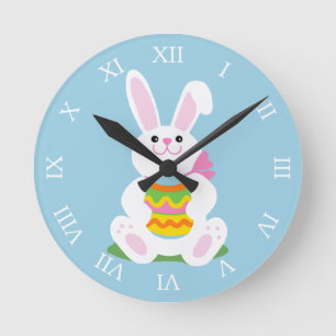 Reloj Redondo Mediano Conejo de Pascua