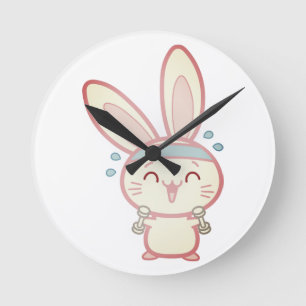 Reloj Redondo Mediano Conejo, Fitness, Dibujos Animados