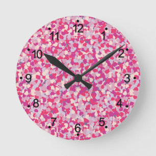 Reloj Redondo Mediano Confetti de corazón multicolor2