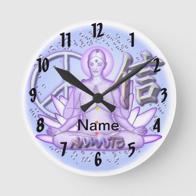 Reloj Redondo Mediano Confianza en Yoga (Anverso)
