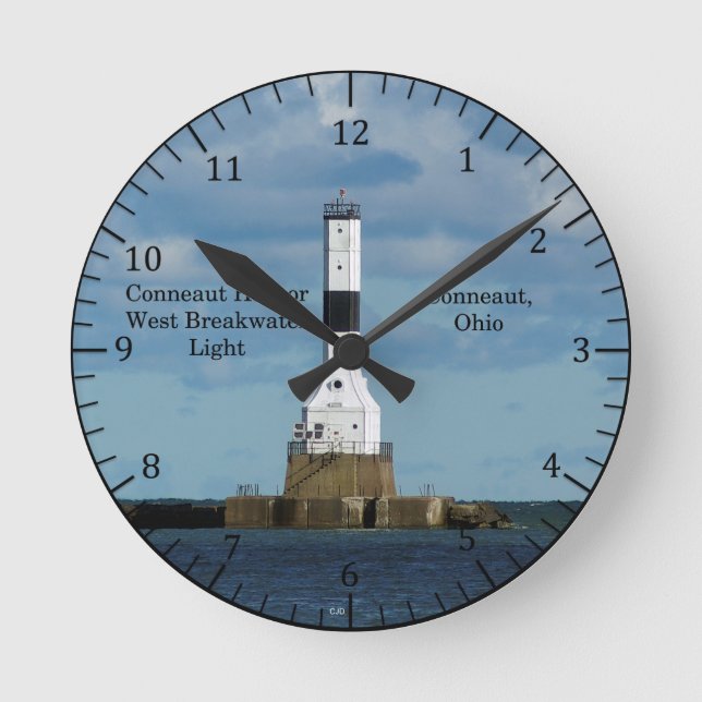 Reloj Redondo Mediano Conneaut Harbour West Breakwater Light clock (Anverso)