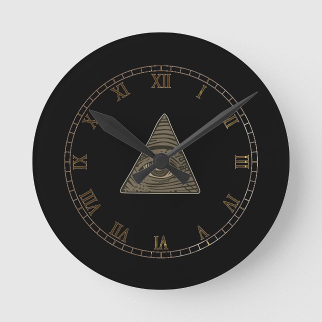 Reloj Redondo Mediano Conspiración Illuminati Pyramid Oye (Anverso)